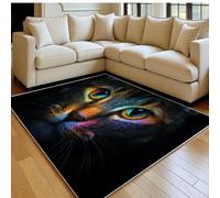 Alfombra Sala 140 x 200 cm Avatares de Animales Gatos Antideslizante Lavable, Pelo Corto, Modernas Gris Alfombra Dormitorio, Comedor y Cocina