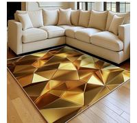 Alfombra Sala 140 x 200 cm Formas geométricas abstractas Antideslizante Lavable, Pelo Corto, Modernas Oro Alfombra Dormitorio, Comedor y Cocina