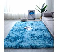 Alfombra Sala de Estar, Alfombra de la habitación Alfombra de los niños Alfombra de la Sala de Estar Moderna Dormitorio Alfombra Antideslizante Alfombra de Pelo Largo (120x200cm, Azul)