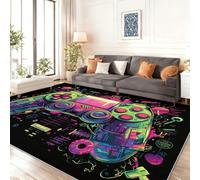 Alfombra Salón 140 x 200 cm Suave Antideslizante Controlador Neon Trendy Dormitorio, Comedor Pasillo Alfombra Rectangular Lavable a máquina Color