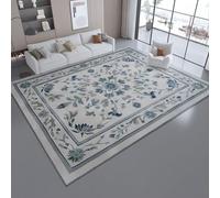 Alfombra Salón 140 x 200 cm Suave Antideslizante Patrón Floral de William Morris Dormitorio, Comedor Pasillo Alfombra Rectangular Lavable a máquina Azul Marino