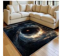 Alfombra salón 160 x 230 cm Polvo y luz cósmica Grande Antideslizante Lavable en Lavadora, Pelo Corto Azul Alfombra Dormitorio, salón y Comedor