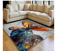 Alfombra salón 60 x 90 cm Alce de Grafiti Pelo Corto Lavable Antideslizante Color Naranja Alfombra Dormitorio Matrimonio, Comedor y habitación