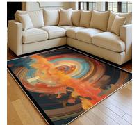 Alfombra salón 80 x 120 cm el núcleo de la Tierra Lavable Pelo Corto Antideslizante Formas Geométricas Suave Alfombra Grande para Dormitorio, Cocina y Comedor