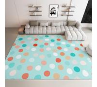 Alfombra Salon Abstracto Puntos Animación Minimalismo Geometría antideslizante y resistente al desgaste, Alfombras de cocina resistente a las manchas, para Sala Habitacion 120 x 180 cm Azul Claro