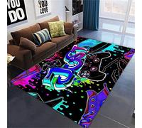 Alfombra Salón Alfombra de Habitación 3D Multicolor Hip Hop Graffiti Gamepad Gamer Hombres Adolescente Niño Alfombras infantil Videojuego Area Rug Running Gymnastics Mat (Color1,100 x 150 cm)