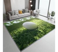 Alfombra Salon De Habitacion 160 x 230 cm, Primer Plano Hierba Pelota de Golf Diseño, Vistoso Franela Suave Alfombra De Área para Dormitorio, Antides lizantes Alfombras para El Piso del Pasillo