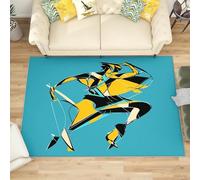 Alfombra Salon de Pelo Corto Atleta GeoméTrico Abstracto, Alfombras Suave Estilo Grafiti Antideslizante y Lavable a Máquina para Salón, Dormitorio y habitación Infantil Adorno Tapete 160x230 cm