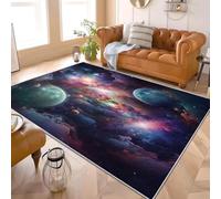 Alfombra Salon de Pelo Corto Cielo Estrellado de EnsueñO VíA LáCtea, Alfombras Suave Vistoso Antideslizante y Lavable a Máquina para Salón, Dormitorio y habitación Infantil Adorno Tapete 160x230 cm