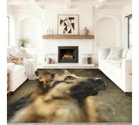 Alfombra Salon Fotografiando Animales Poderosos Perros Pastores, Comedor Lavable Antideslizante Alfombra, Multicolor Alfombra Pelo Corto 120 x 180 cm para Dormitorio Cocina Hall Entrada Pasillo