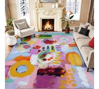 Alfombra Salon Grafiti Bloques De Color Abstracto Bloque De Color, Comedor Lavable Antideslizante Alfombra, Multicolor Alfombra Pelo Corto 60 x 120 cm para Dormitorio Cocina Hall Entrada Pasillo