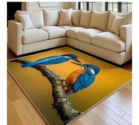 Alfombra salón Grande 120 x 180 cm Martín Pescador Abstracto Elegante Lavable, Pelo Corto, Antideslizante Amarillo Alfombra Dormitorio, Comedor, Sala y balcón