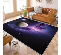 Alfombra Salon Grande 120x180 cm OníRico VíA LáCtea Planeta Cielo Estrellado Antideslizante Alfombras Lavables en Lavadora Alfombra de Habitacion PúRpura Modernas Decoración Tapete Pelo Corto