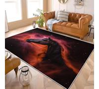 Alfombra Salon Grande 140x200 cm Abstracto Cielo Estrellado VíA LáCtea Caballo Antideslizante Alfombras Lavables en Lavadora Alfombra de Habitacion MarróN Modernas Decoración Tapete Pelo Corto
