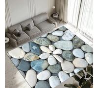 Alfombra Salon Grande 140x200cm, Alfombras de Habitacion Impermeable, Alfombra Habitacion Pasillo Cocina Lavable Antideslizante, Tapete Sala Interiores, Stone Carpet Rugs for Living Room 12-1135