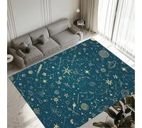 Alfombra Salon Grande 80x150cm, Alfombras de Habitacion Impermeable, Alfombra Habitacion Pasillo Cocina Lavable Antideslizante, Tapete Sala Interiores, Stars Carpet Rugs for Living Room 12-1123