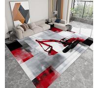Alfombra salón lavable 120 x 170 cm estilo industrial, alfombra antideslizante arquitectura maquinaria cuadros para dormitorio - alfombrillas impresa de pelo corto para comedor oficina sala de juegos