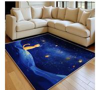 Alfombra salón Lavable 180 x 270 cm Gato del Cielo Estrellado Pelo Corto Estilo De Dibujos Animados Grande para Dormitorio Comedor y Oficina, Antideslizante
