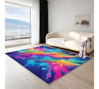 Alfombra salón Lavable 40 Grados - Alfombra Antideslizante Suave cómoda, Alfombra Reverso Antideslizante mullida, Grafiti enérgico Abstracto, Multicolor, 120 X 180 cm