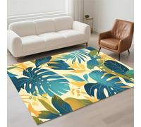 Alfombra Salon Lavable Antideslizante Alfombras Salon Decor Hogar, Tapete Sala, Rugs for Living Room Pila de Bucles Moderno Carpet Protector Suelo para Habitacion Dormitorio 70x140cm Leaves 13-113