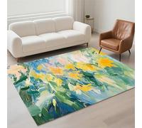 Alfombra Salon Lavable Antideslizante Alfombras Salon Decor Hogar, Tapete Sala, Rugs for Living Room Pila de Bucles Carpet Protector Suelo para Habitacion Dormitorio 80x150cm Watercolor 13-1037