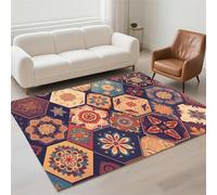 Alfombra Salon Lavable Antideslizante Alfombras Salon Decor Hogar, Tapete Sala, Rugs for Living Room Pila de Bucles Moderno Carpet Protector Suelo para Habitacion Dormitorio 70x140cm Mandala 13-61