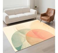 Alfombra Salon Lavable Antideslizante Alfombras Salon Decor Hogar, Tapete Sala, Rugs for Living Room Pila de Bucles Moderno Carpet Protector Suelo para Habitacion Dormitorio 90x150cm Round 13-1081