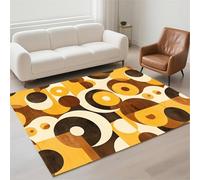 Alfombra Salon Lavable Antideslizante Alfombras Salon Decor Hogar, Tapete Sala, Rugs for Living Room Pila de Bucles Moderno Carpet Protector Suelo para Habitacion Dormitorio 70x140cm Round 13-1119