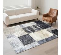 Alfombra Salon Lavable Antideslizante Alfombras Salon Decoración Hogar, Tapete Sala, Rugs for Living Room Pila de Bucles, Moderno Carpet Protector Suelo para Habitacion Dormitorio 70x140cm Gris 13-31