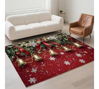 Alfombra Salon Lavable Antideslizante Alfombras Salon Decoración Hogar, Tapete Sala, Rugs for Living Room Pila de Bucles, Moderno Carpet Protector Suelo para Habitacion Dormitorio 80x150cm Red 13-989