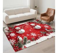 Alfombra Salon Lavable Antideslizante Alfombras Salon Decoración Hogar, Tapete Sala, Rugs for Living Room Pila de Bucles, Moderno Carpet Protector Suelo para Habitacion Dormitorio 40x60cm Red 13-907