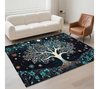 Alfombra Salon Lavable Antideslizante Alfombras Salon Decoración Hogar, Tapete Sala, Rugs for Living Room Pila de Bucles Moderno Carpet Protector Suelo para Habitacion Dormitorio 70x140cm Flores 13-13