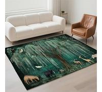 Alfombra Salon Lavable Antideslizante Alfombras Salon Decoración Hogar, Tapete Sala, Rugs for Living Room Pila de Bucles Moderno Carpet Protector Suelo para Habitacion Dormitorio 70x140cm Green 13-123