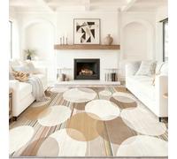 Alfombra Salon Minimalist Versátil Geométrico Circular Y Lineal, Comedor Lavable Antideslizante Alfombra, Multicolor Alfombra Pelo Corto 60 x 120 cm para Dormitorio Cocina Hall Entrada Pasillo