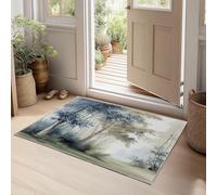 Alfombra Salon Moderno Abstracto Bosque De Bambú Hojas Pradera antideslizante y lavable resistente al desgaste, Alfombras de cocina resistente a las manchas, para Sala Habitacion 140 x 200 cm Gris