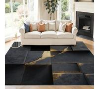 Alfombra Salon Multicolor Antideslizante Alfombras Lavables 160 x 230 cm, Lujo Ligero Geométrico Cuadrado Mármol Alfombra Pelo Corto en Lavadora Tapetes para Sala Habitacion Dormitorio Comedor