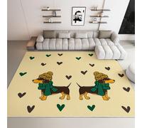 Alfombra Salón Pelo Corto Perro salchicha dibujos animados forma de corazón 180x240cm Alfombras de área Antideslizante Suave, Alfombra Impresión Lavable para Salon, Dormitorio, Sala Juegos Niños