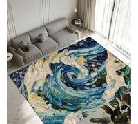 Alfombra Salon Pequeña 50x80cm, Alfombras de Habitacion Impermeable, Alfombra Habitacion Pasillo Cocina Lavable Antideslizante, Tapete Sala Interiores, Stars Carpet Rugs for Living Room 12-1125