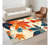 Alfombra Salon Pequeño 70x140cm Antideslizante Alfombras Salon Lavables, Tapetes para Sala Habitacion Dormitorio Comedor, Rug Suave Decorar Carpet Pila de Bucles Moderno, Tapete Quarto Leaves 13-110