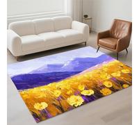 Alfombra Salon Pequeño 70x140cm Antideslizante Alfombras Salon Lavables, Tapetes para Sala Habitacion Dormitorio Comedor, Rug Suave Decorar Carpet Pila de Bucles Moderno, Tapete Quarto Flores 13-36