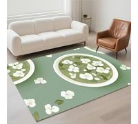 Alfombra Salon Pequeño 70x140cm Antideslizante Alfombras Salon Lavables, Tapetes para Sala Habitacion Dormitorio Comedor, Rug Suave Decorar Carpet Pila de Bucles Moderno, Tapete Quarto Green 13-124