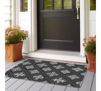 Alfombra Salon Sin Peluche Imágenes prediseñadas con Patrones Vintage Cocina Lavable Antideslizante,Alfombra Pasillo de Pasillo Larga,Dormitorio 80x240 cm Largo Fina Alfombras Negro