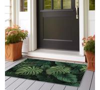 Alfombra Salon Sin Peluche Planta Tropical Monstera Deliciosa Cocina Lavable Antideslizante,Alfombra Pasillo de Pasillo Larga,Dormitorio 60x180 cm Largo Fina Alfombras Verde
