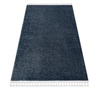 Alfombra SEVILLA PC00B rayas azul Franjas Bereber Marroquí Shaggy 140x190 cm