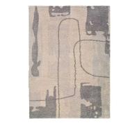 Alfombra shaggy abstracta plata helia, 80x150 cm - atticgo