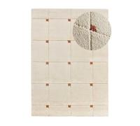 Alfombra shaggy geométrica con relieve caldera brenda, 133x190 cm - atticgo