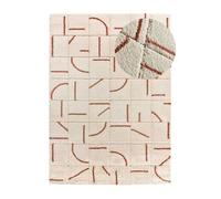 Alfombra shaggy geométrica con relieve caldera brenda, 160x230 cm - atticgo
