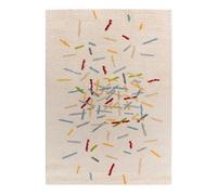 Alfombra shaggy geométrica multicolor bremen, 60x120 cm - atticgo
