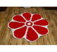 Alfombra SHAGGY GUSTO Flor C300 rojo circulo 140 cm