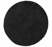 Alfombra Shaggy Navarra negro 200 x 200 cm pelo largo de poliéster | Redondo, resbalón, 100% poliéster, altura del pelo 3,5 cm, lavable a mano, enrollable, para salón y dormitorio